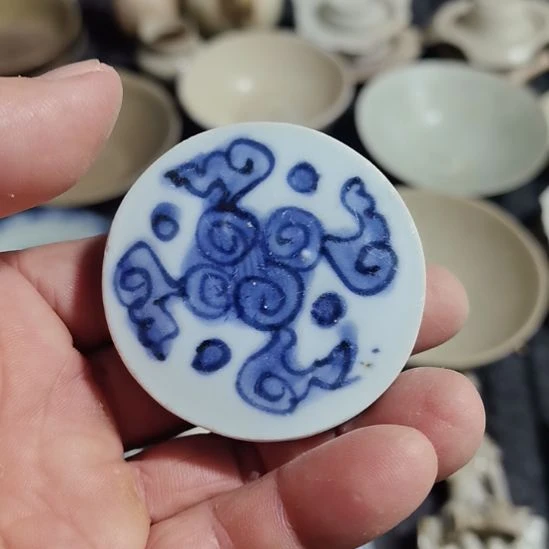 瓷片青花影青杯垫学习标本
