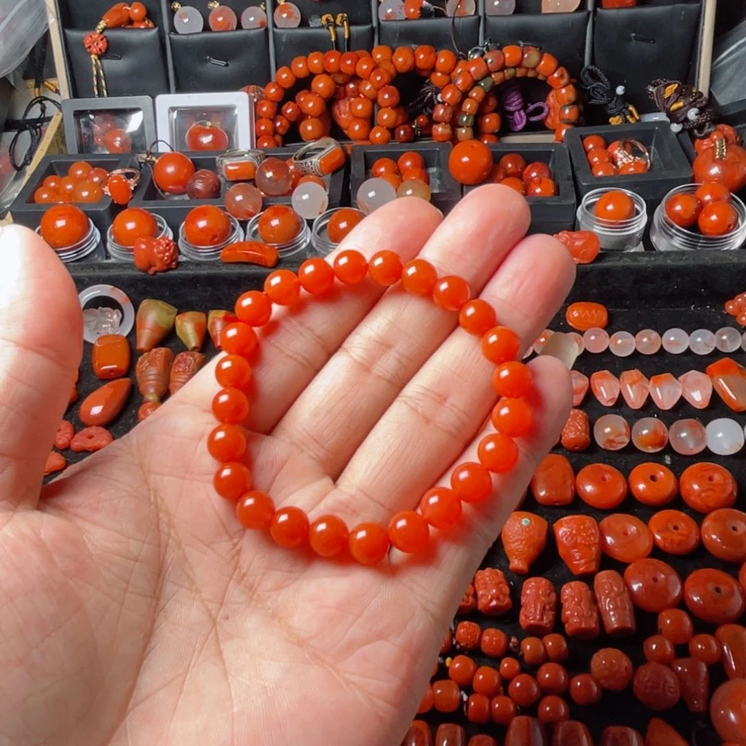 未镶嵌手串8南红玛瑙