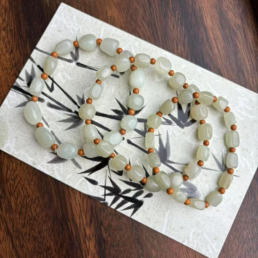 【仔仔臻选】天然和田玉原石手串拍一发一多样性发货）