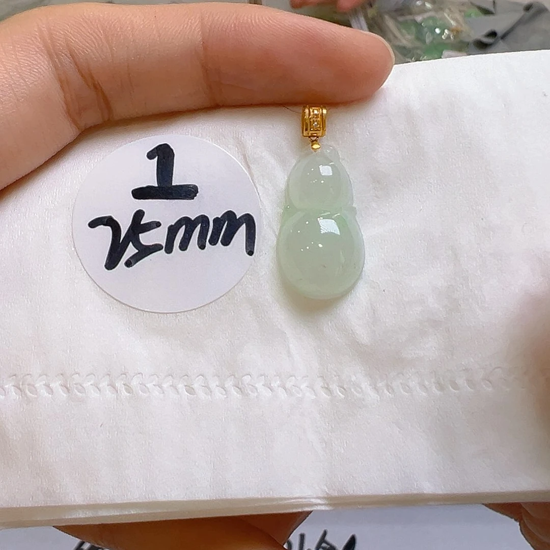 翡翠18K金镶嵌吊坠(不含链)翡翠
