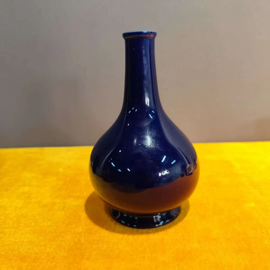 景德镇陶瓷霁蓝天球瓶