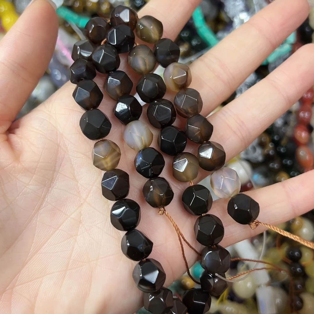 玛瑙/玉髓合金珠宝半成品，卡10咖玛瑙切面一条