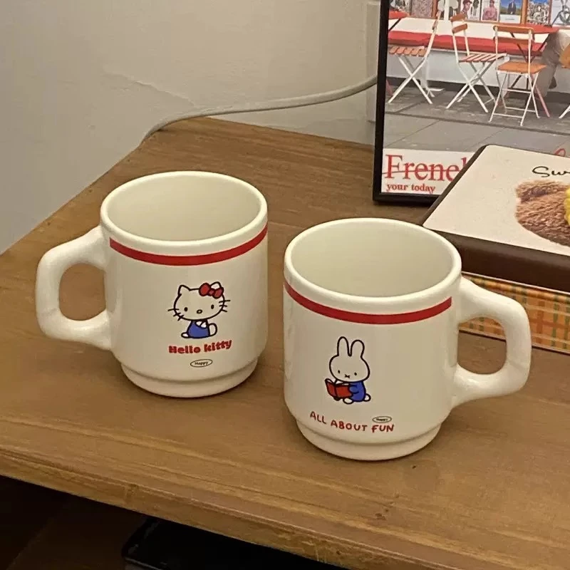 中古风kt猫陶瓷杯大容量马克杯咖啡杯牛奶杯早餐杯米菲兔情侣杯