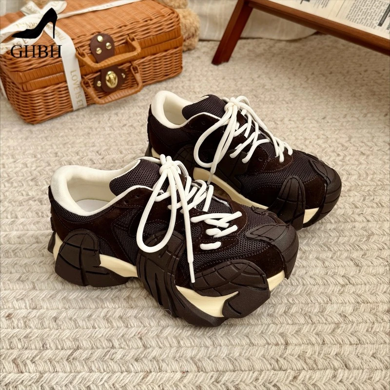 舒适秋新款欧洲站个性超火八爪鱼老爹鞋女网面厚底欧美运动鞋