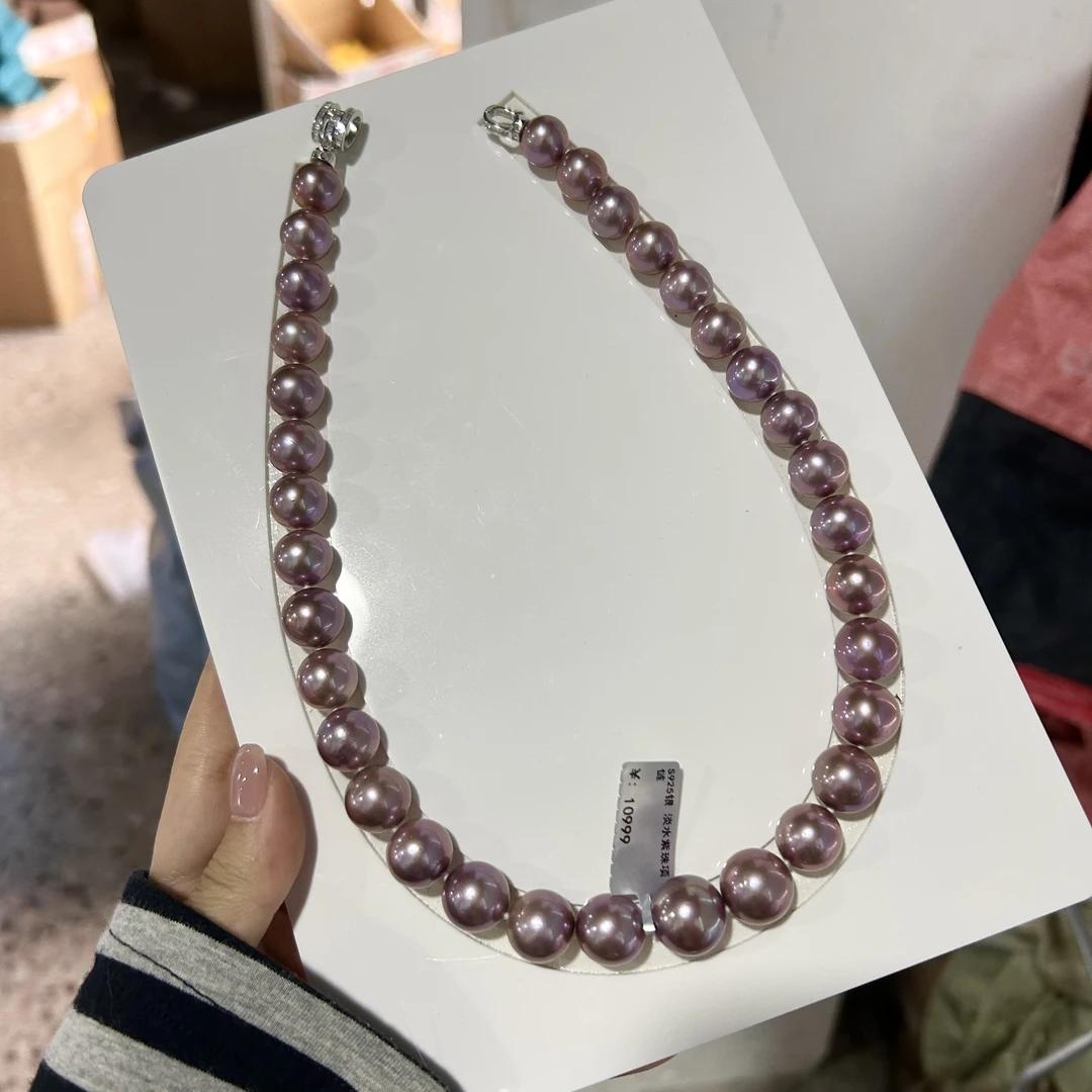 淡水紫珠项链 11.5-16mm S925银