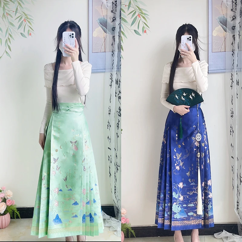 汉服明制成人女马面裙汉元素新款中国风显瘦长款古风古装百褶裙