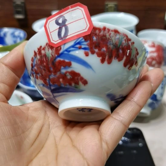 天***蓝杯张学鸿老师青花釉里红