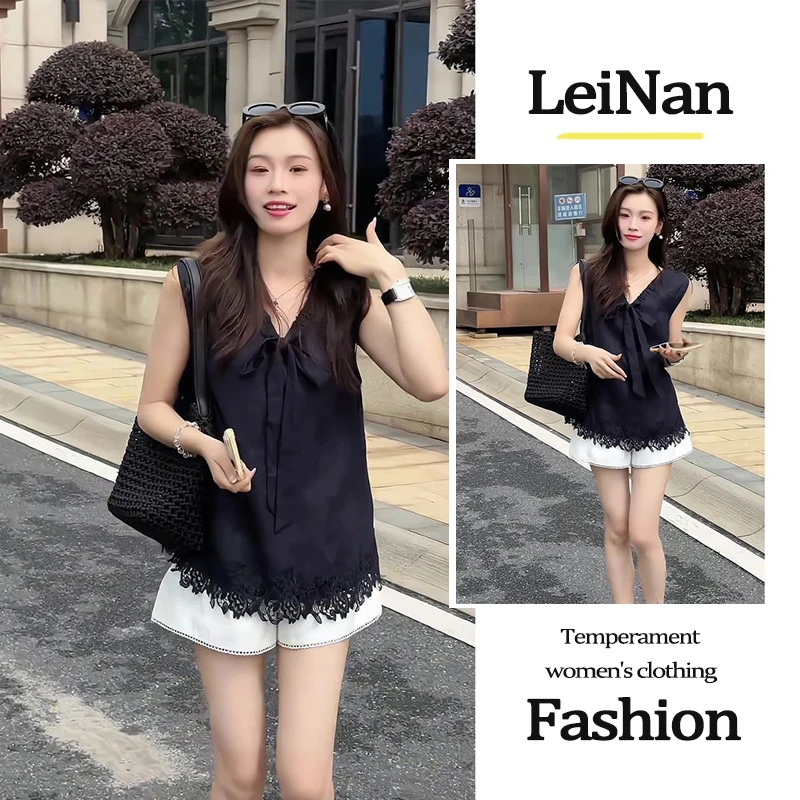 夏季一整套女装2025新款韩版气质减龄显瘦时尚无袖上衣短裙两件套