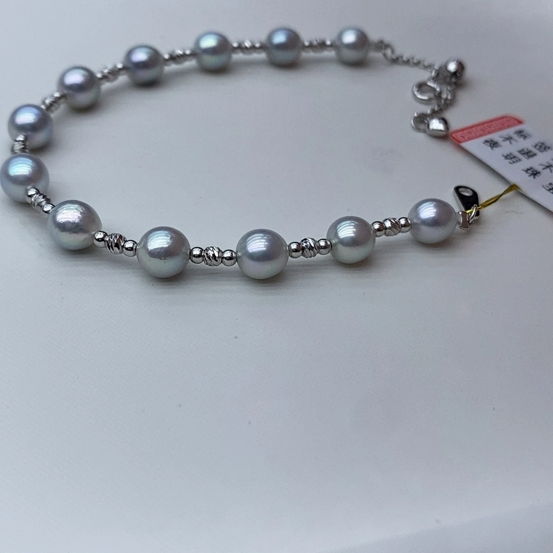 海水珍珠手绳银S925镶嵌