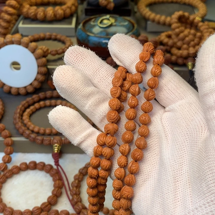 锐***尘桃核手串秦岭龙纹