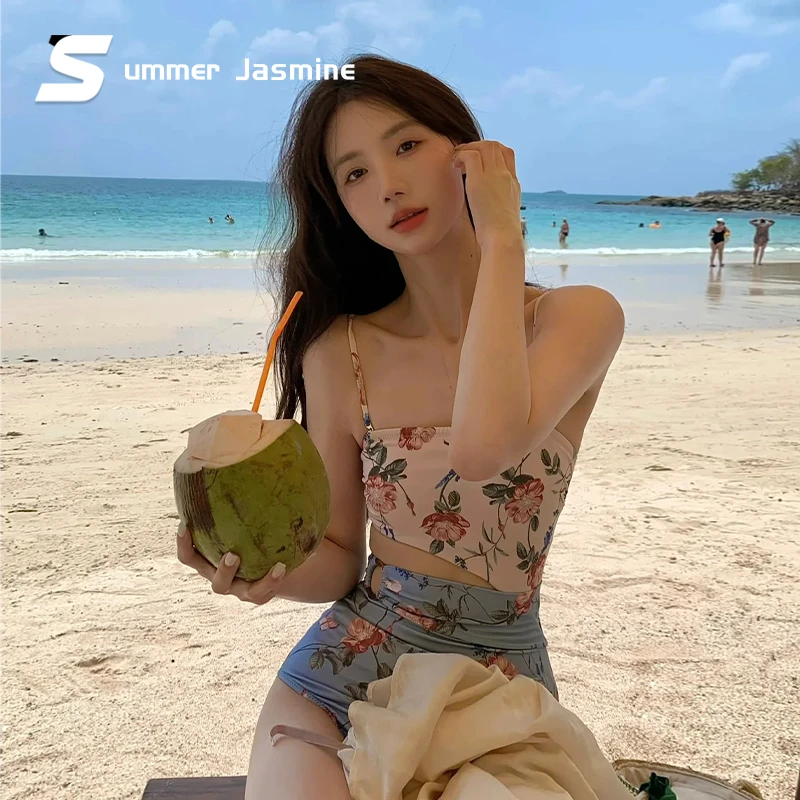 微澜夏茉泳衣女2025新款高端泡温泉比基尼小胸性感连体高级感显瘦