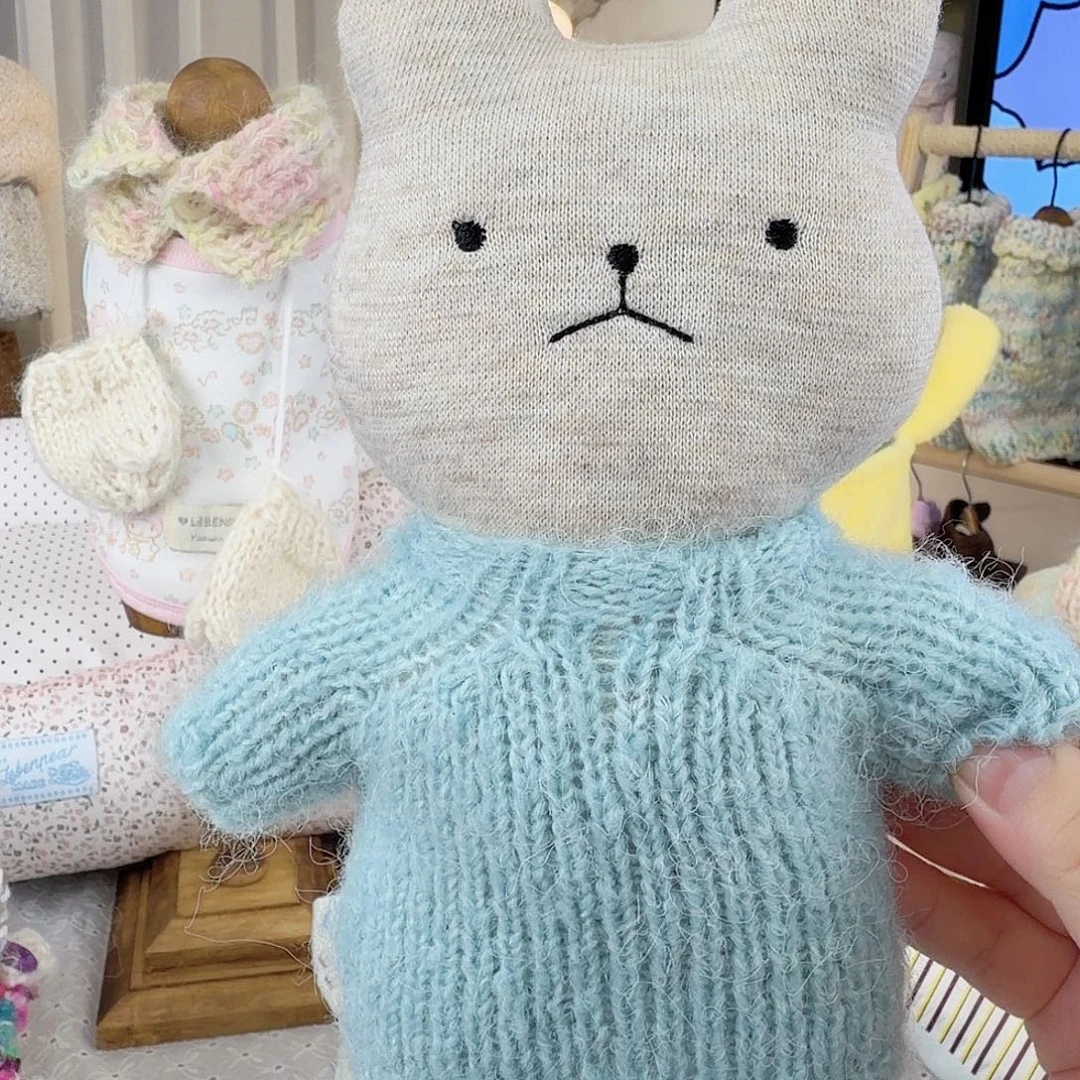 背心款蓝色毛衣熊