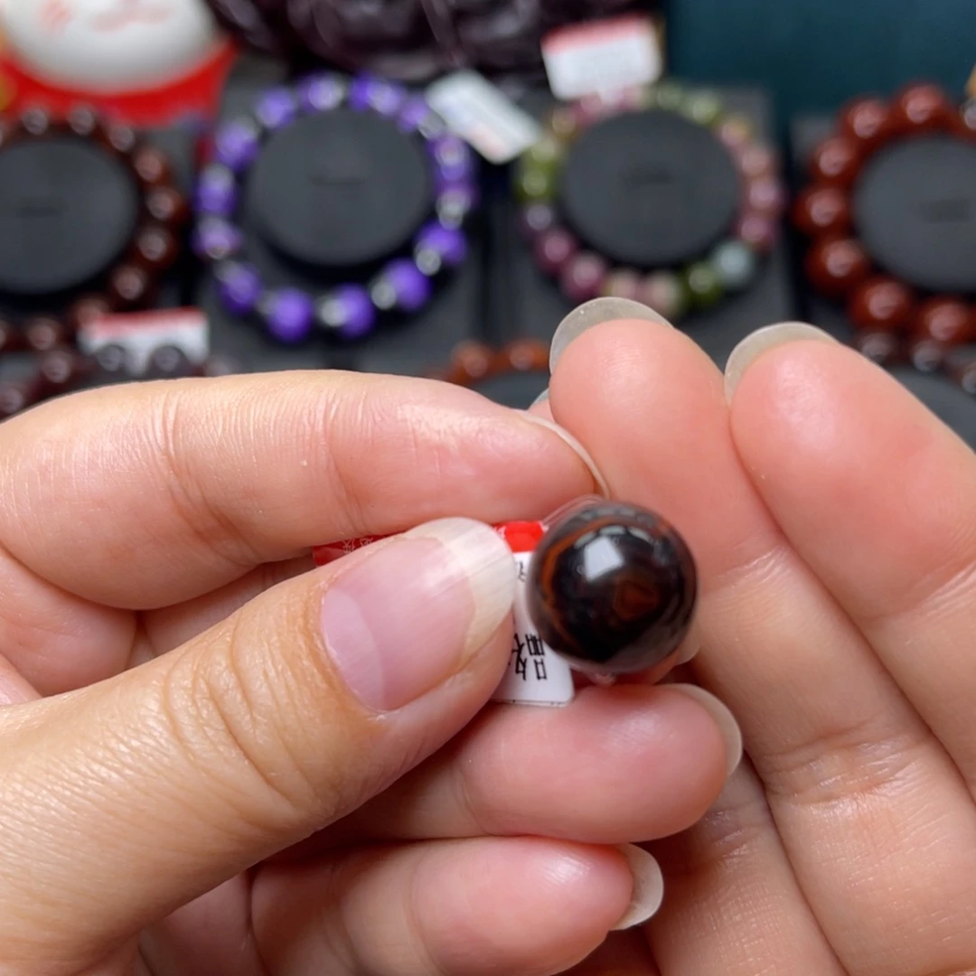 水晶未镶嵌手链极光八卦眼单珠13mm