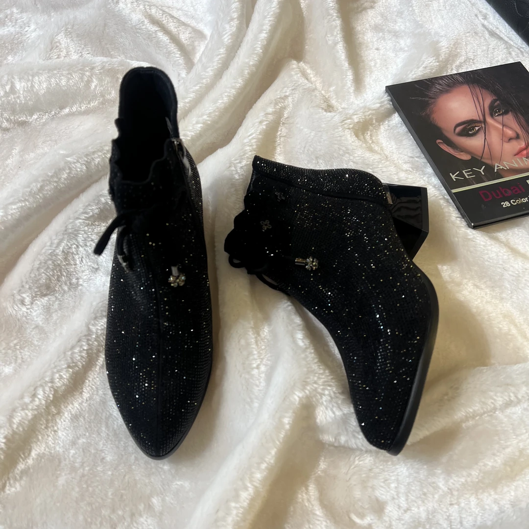 【三公分】【加绒二棉鞋】时尚百搭气质冬季方跟低跟鞋29006