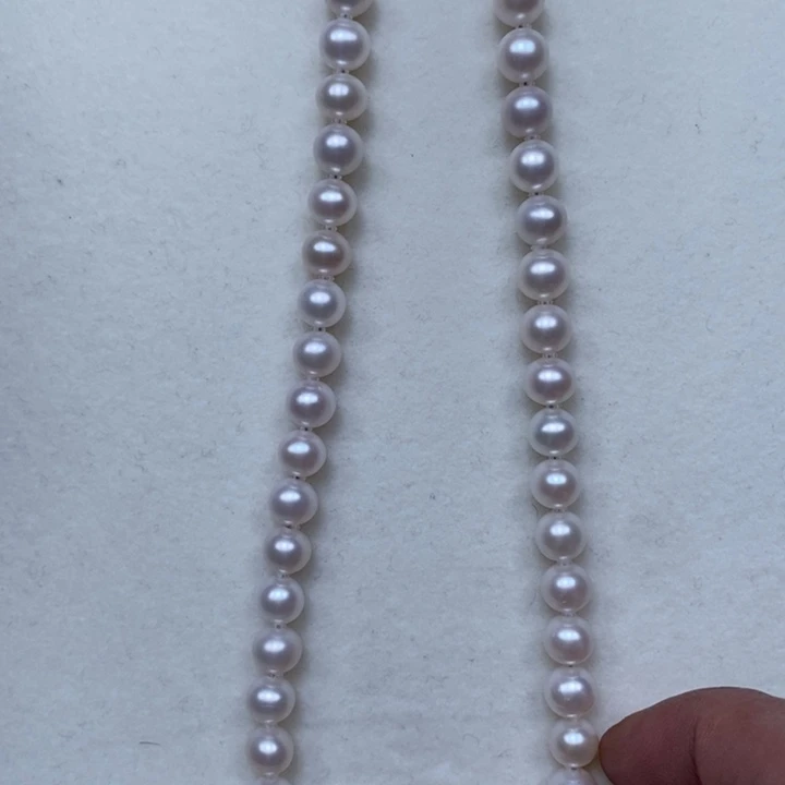 淡水珍珠颈饰银S925镶嵌6.5-7.5m m