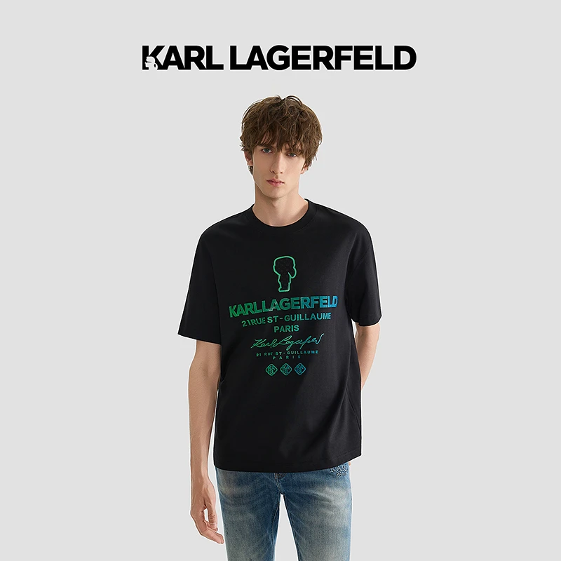 【臻享男装】KARL LAGERFELD卡尔拉格斐25夏季新款T恤男装M22O1711