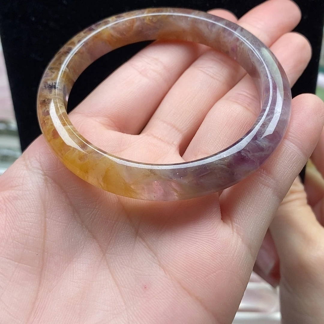 水晶手镯未镶嵌紫黄晶54