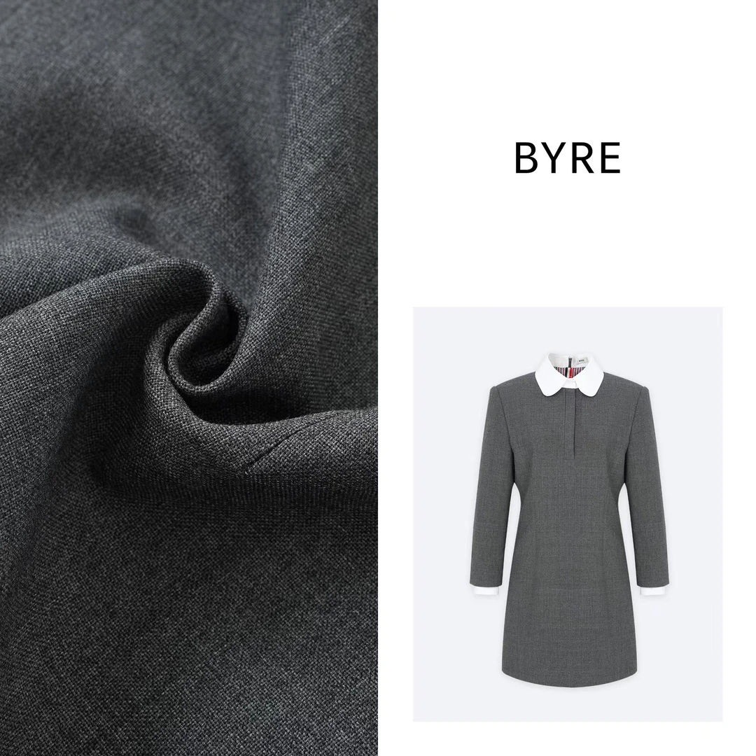 BY462 袖口拼接翻领连衣裙【干洗】