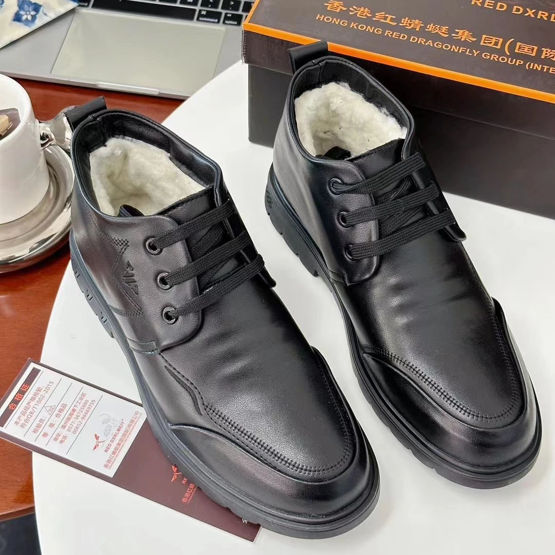 休闲系带时尚休闲风保暖皮鞋防滑百搭休闲皮鞋