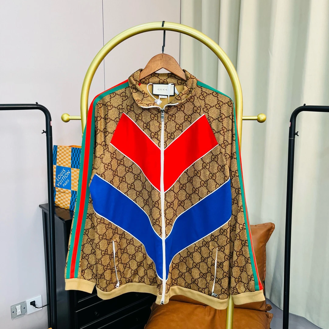 99新 GUCCI/古驰 红蓝满印夹克 99新 缺尺码标