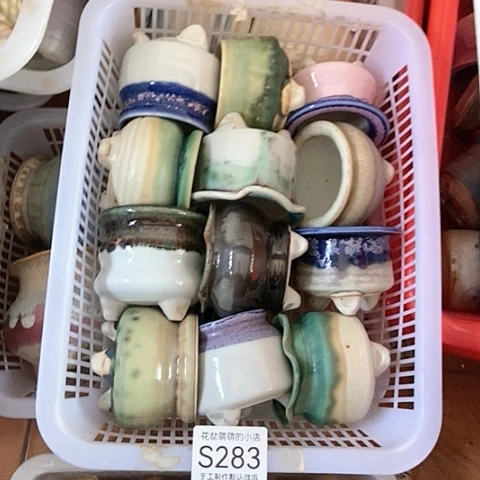 紫砂花盆283微瑕品口径5到6左右个别有瑕疵