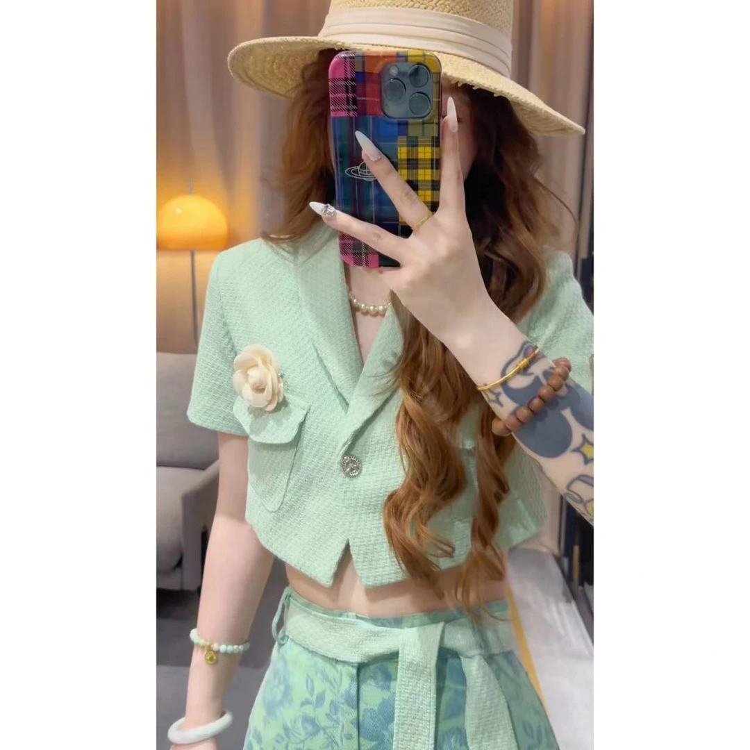 【李十一LISHIYI】质感十足西装外套 （带胸针和颈部丝带）★806