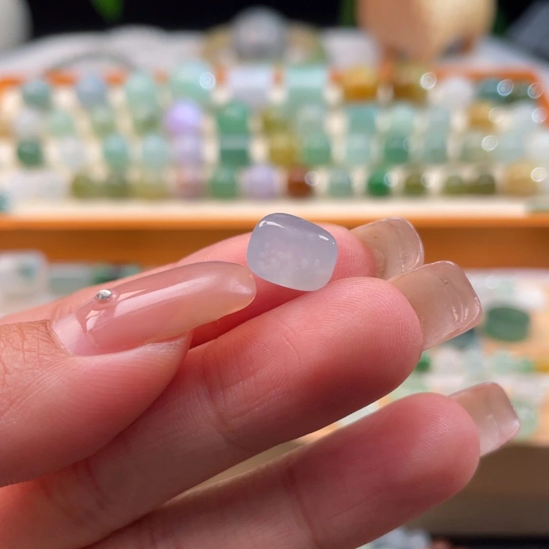 未镶嵌定制翡翠天然缅甸翡翠a货冰紫雪花棉随形9+