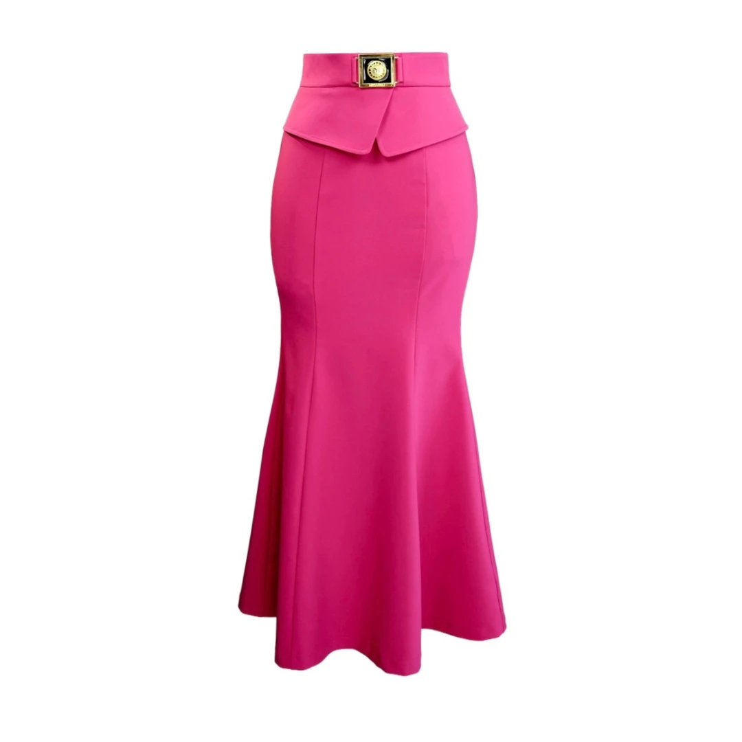 MESAHELI/曼莎赫琳 气质轻奢显瘦修身时尚高腰女士优雅半裙0173