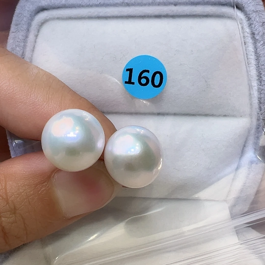 淡水珍珠银S925镶嵌耳饰