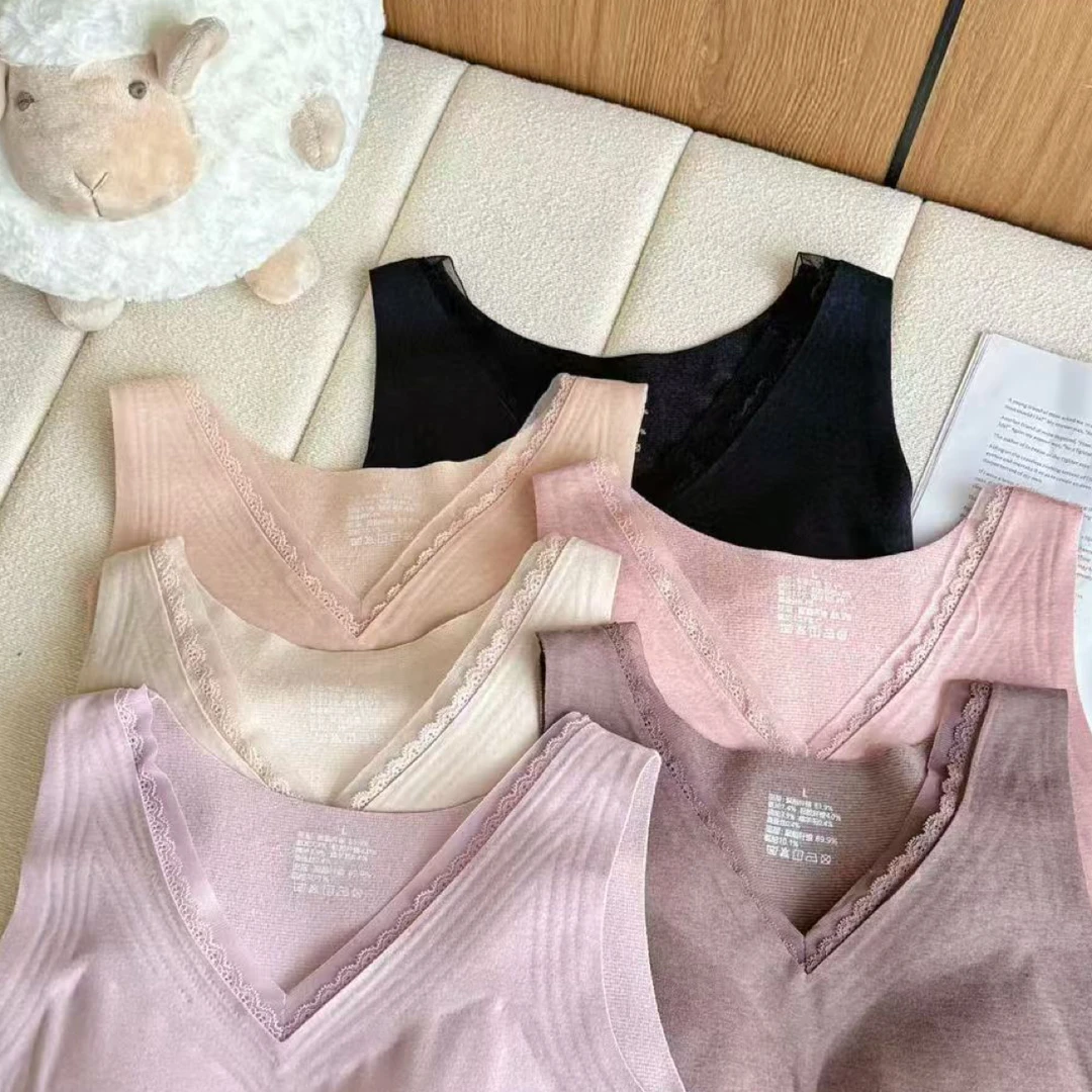 女背心打底，固定杯，带胸垫，超级好穿