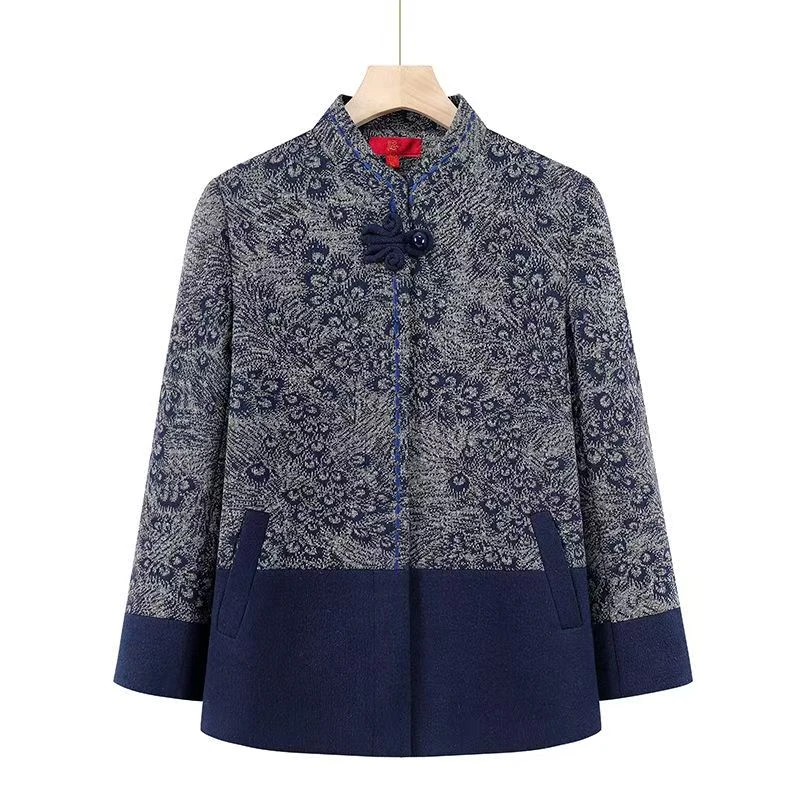 11876-中老年加绒厚外套气质妈妈装老太太洋气衣服【A仓】