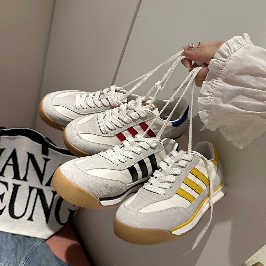 TS休闲鞋女2025春季新款时尚百搭圆头系带简约运动鞋