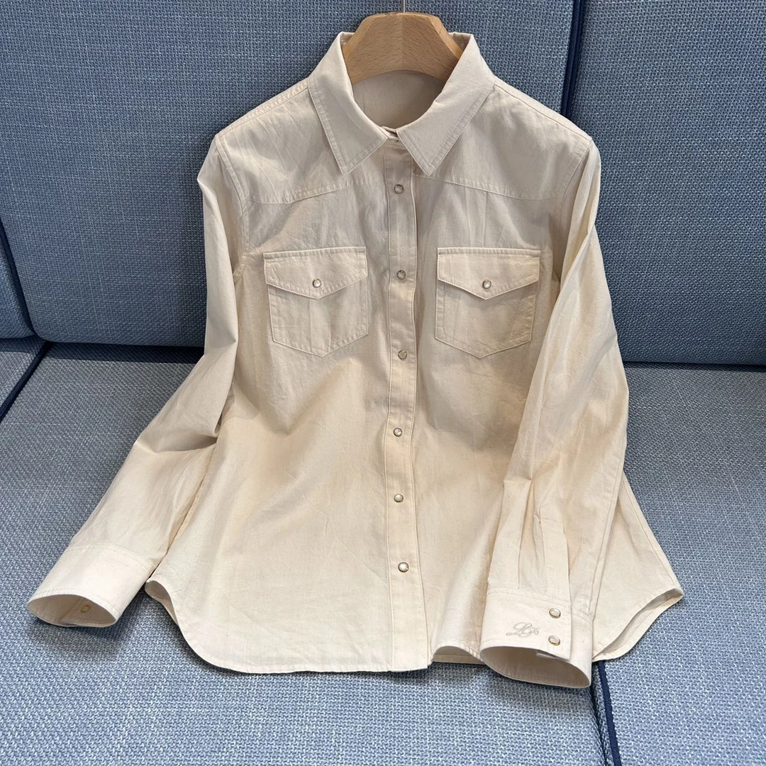 【外贸尾货】25年新款新品女士水洗棉牛仔衬衫