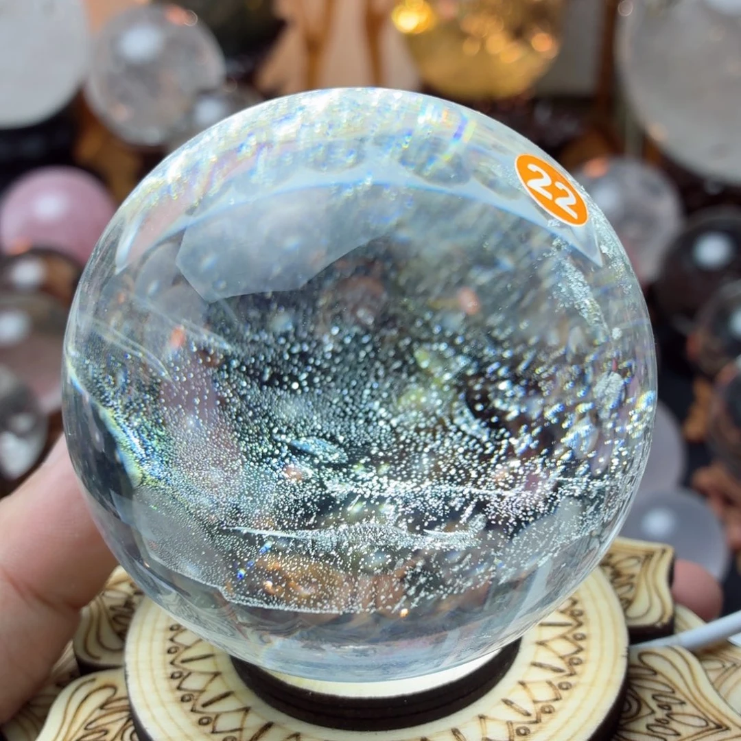 珠宝半成品未镶嵌水晶星空水胆意境球冰透
