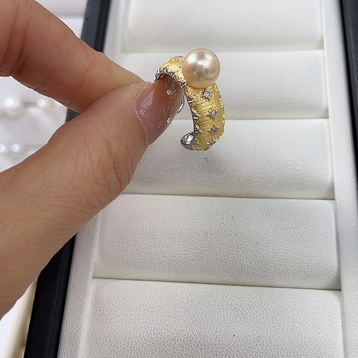海水珍珠耳饰银S925镶嵌
