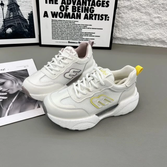 春季舒适白鞋新款厚底网面透气轻便软底运动休闲鞋XCN-CH8823