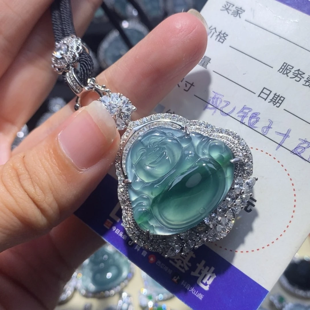 翡翠银S925镶嵌颈饰翡翠