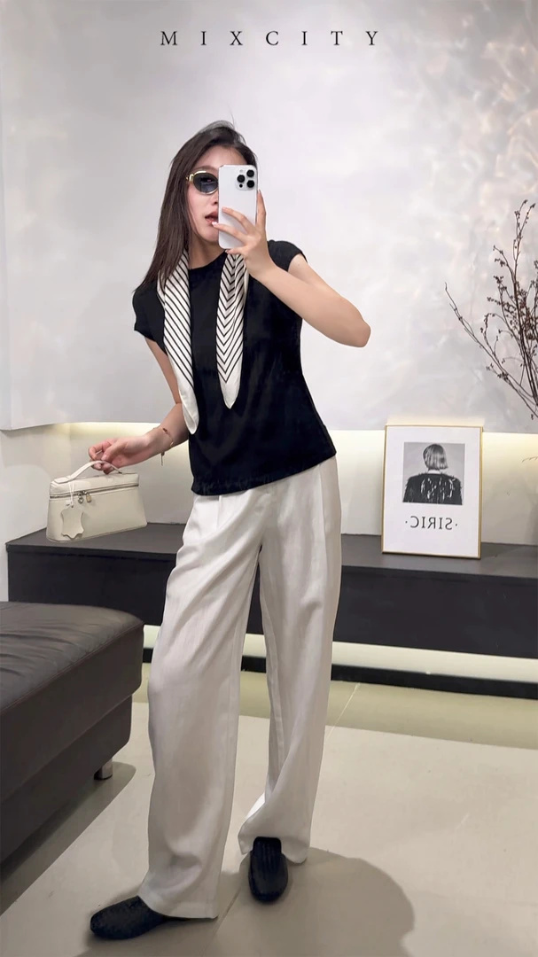 【亚楠本楠】随心衫◆纯色简约柔软亲肤真丝羊毛针织衫8247