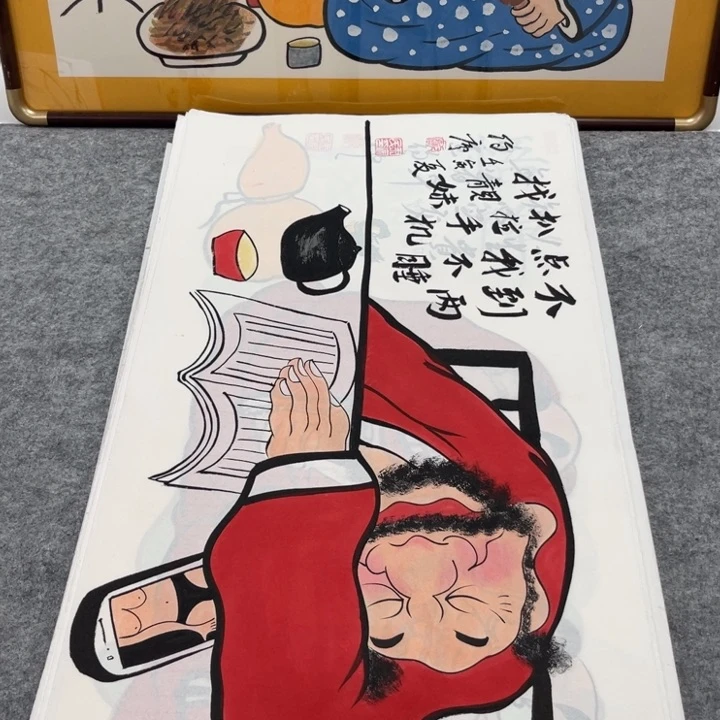 国画手绘禅意画一物一拍