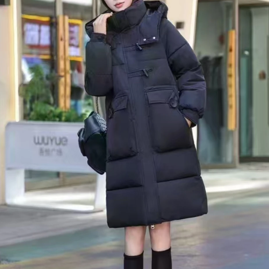 女士时尚百搭中长款棉服 808-J