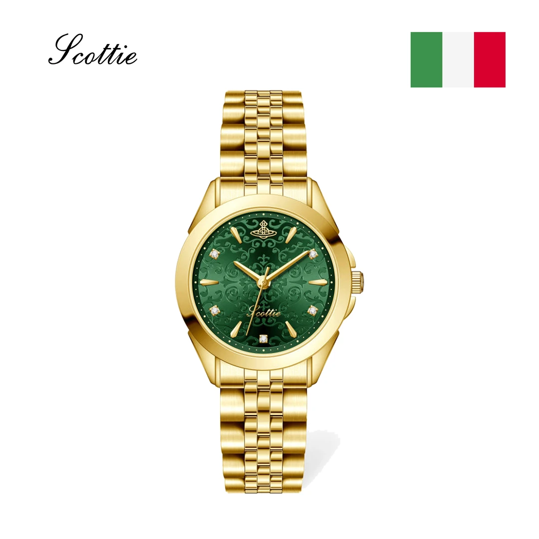 【港口直发】Chocolate【小翠玉】-时尚轻奢女士小众镶钻腕表-9734