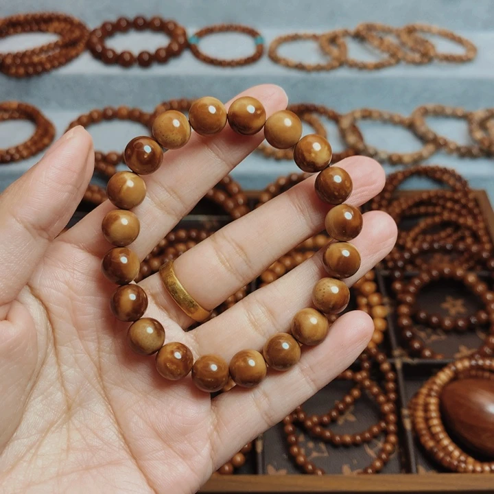 果皮天然库克精挑圆珠妖花卡10单圈手串