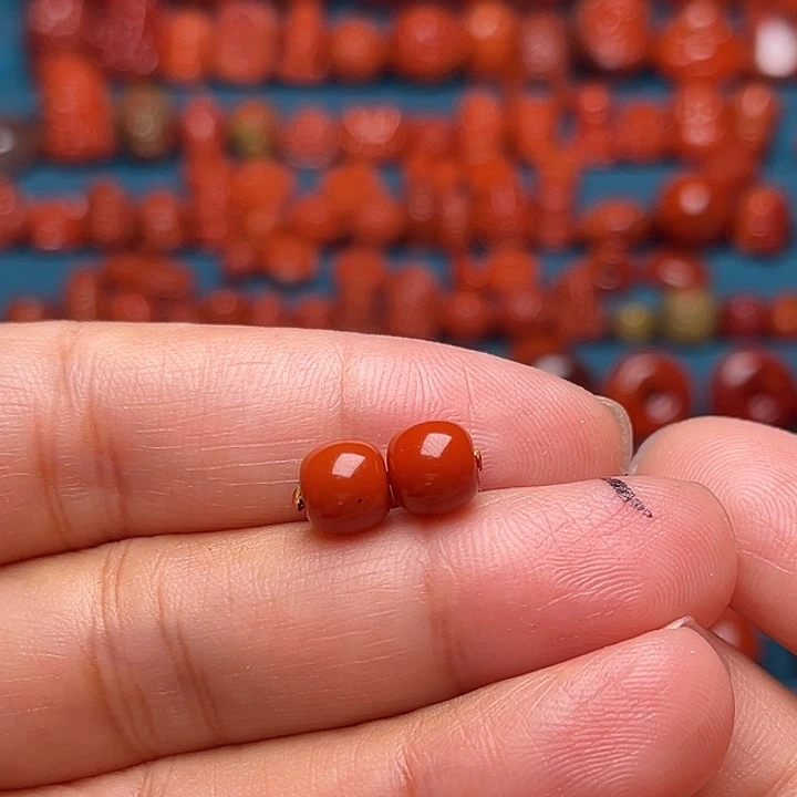 未镶嵌配饰南红玛瑙老型对珠7.2mm