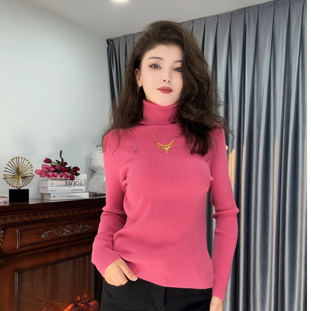 时尚长袖网红百搭修身高领毛衣