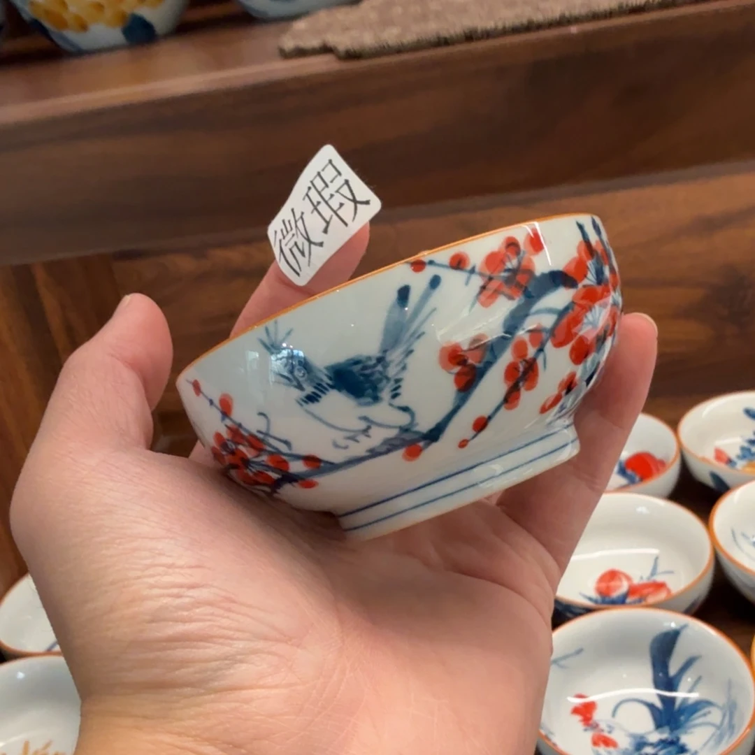 釉下手绘茶具微瑕