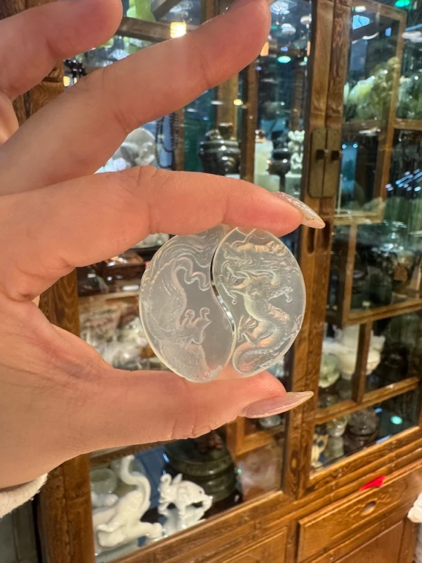 天然岫玉龙凤配龙凤呈祥（多样性发一）