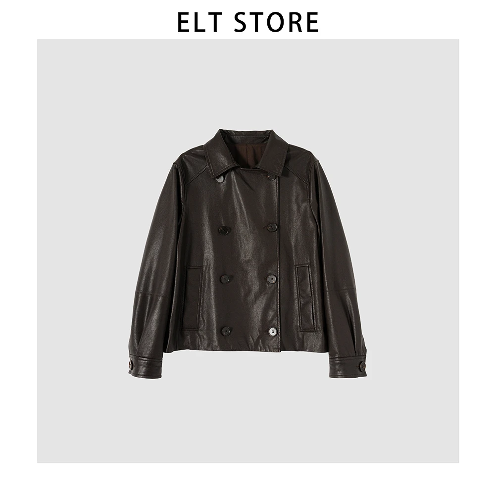 【长期主义】翻领双排扣羊皮外套1326