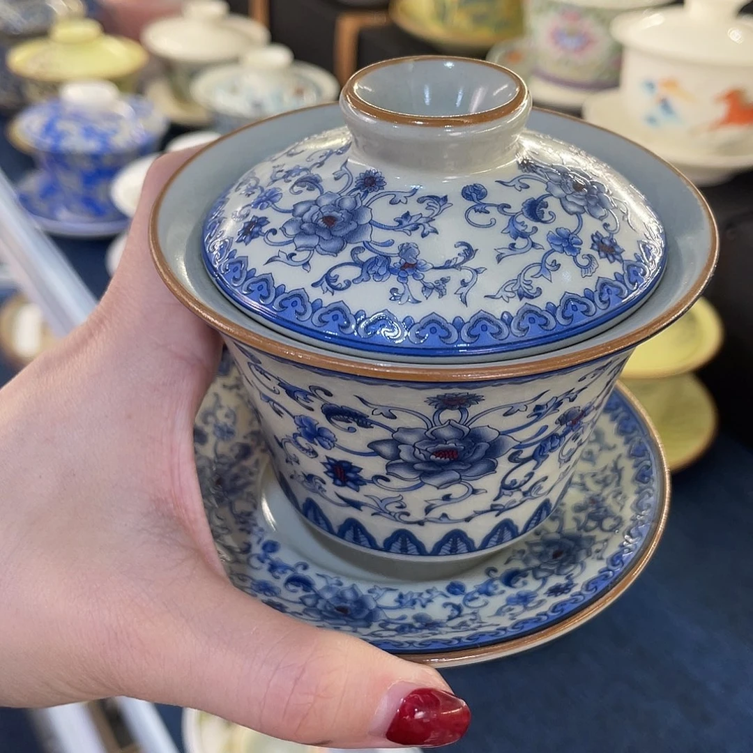 陶景德陶瓷盖碗茶具