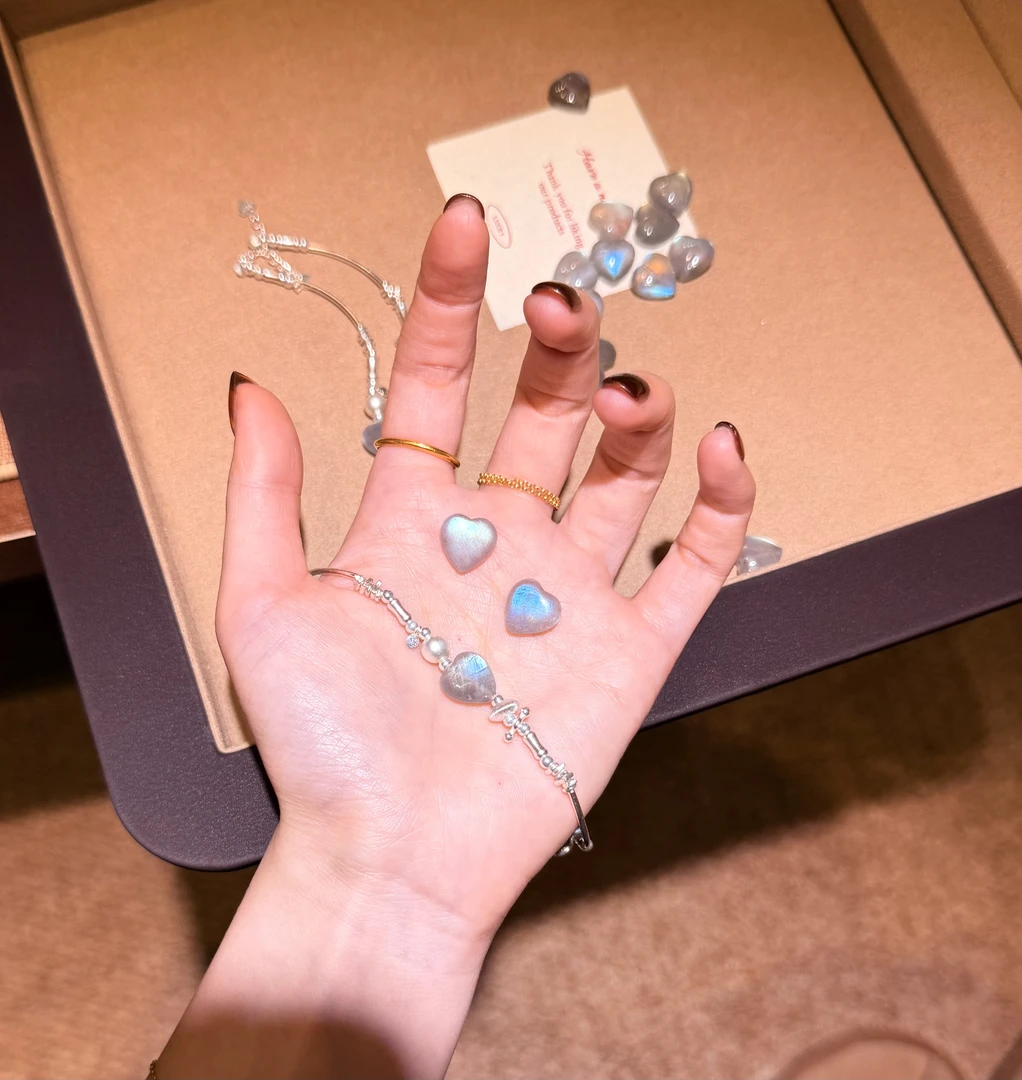 925银手链  《灰色轨迹》月光爱心手链 K162