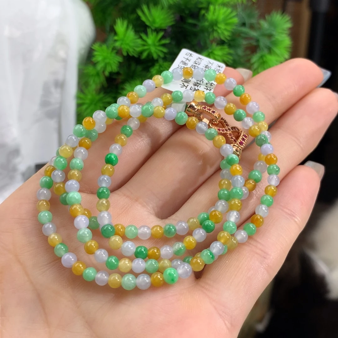 翡翠手链未镶嵌冰胶多宝项链卡3.5m m